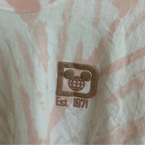 Disney Parks Medium Pink Tie Dye Spirit Jersey Top T Shirt Rose Gold Disneyworld - Picture 3 of 4